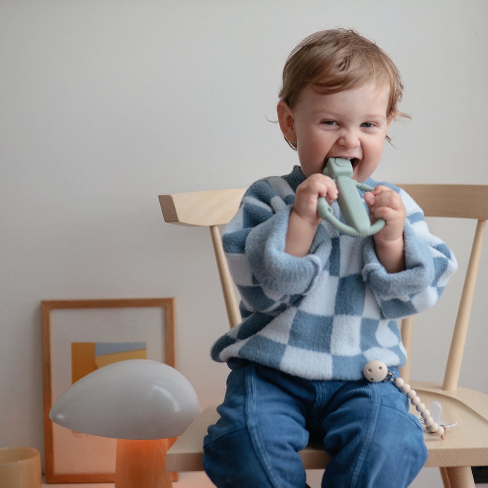 Mushie närimisrõngas Robot Rattle Teether Cambridge Blue