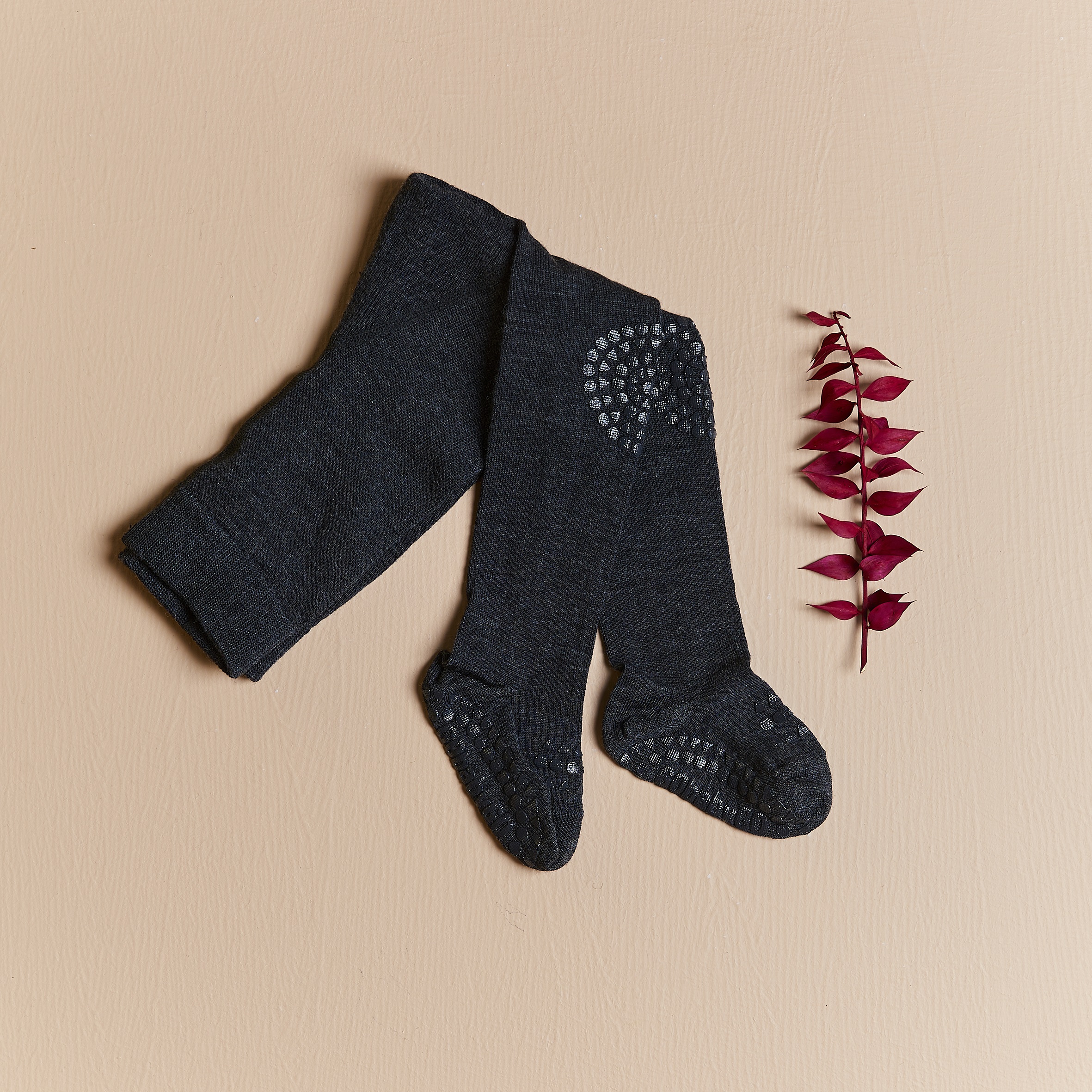 GoBabyGo Wool libisemiskindlad villased sukkpüksid Dark Grey Melange