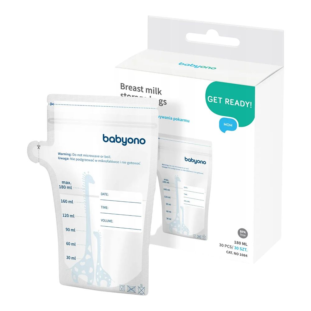 BabyOno rinnapiima säilituskotid 180ml 30tk