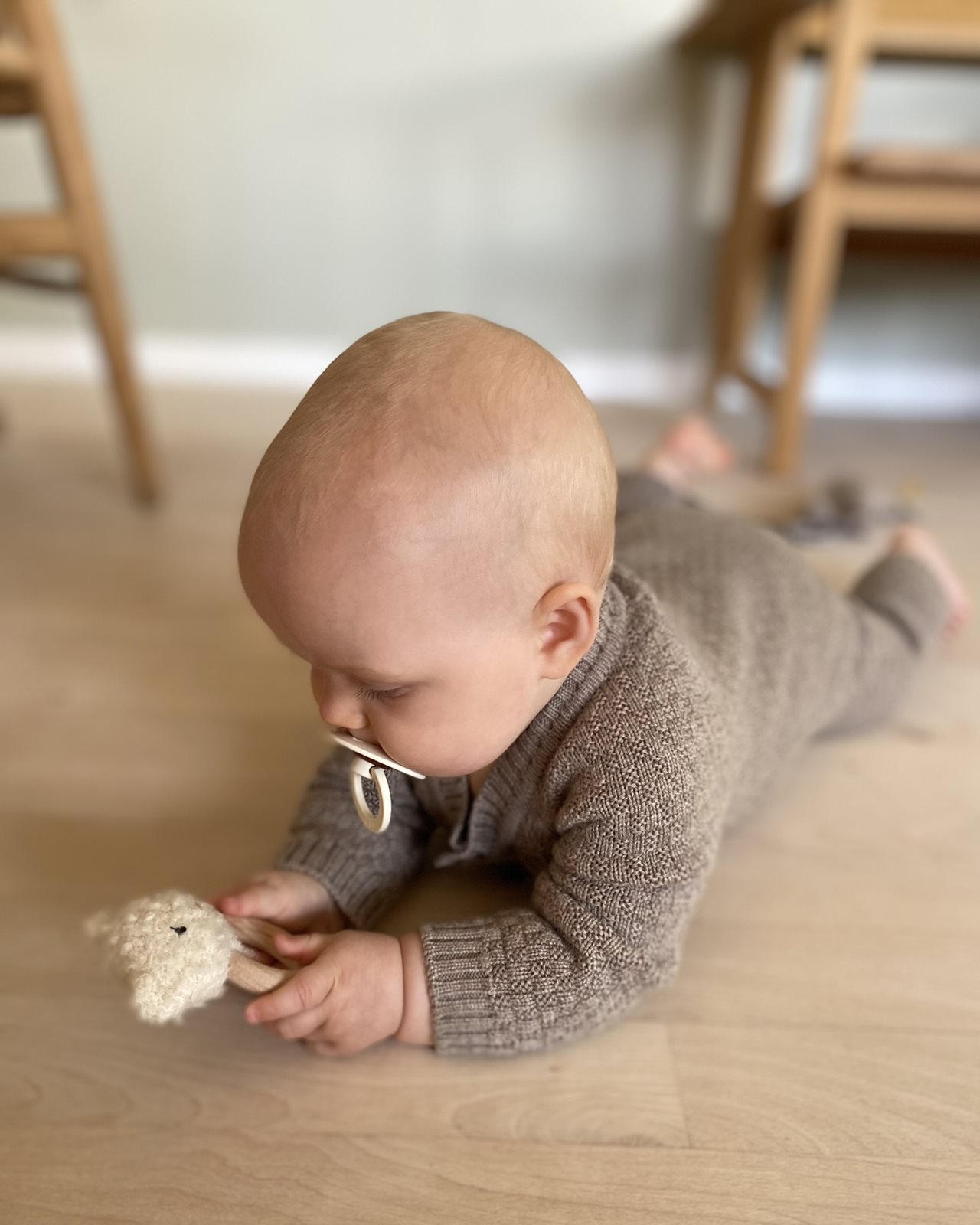 SmallStuff meriinovillane kombe nööpidega Nature Melange