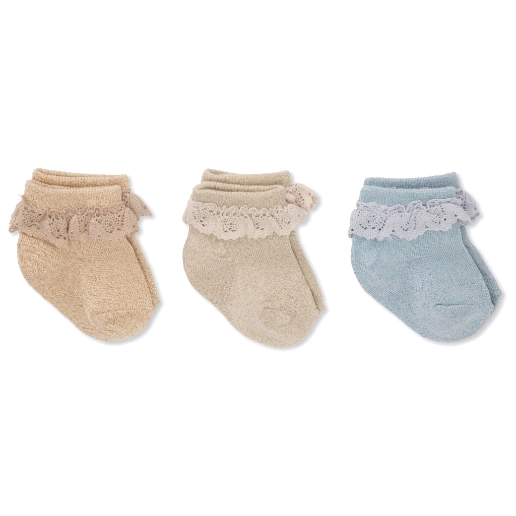 Konges Sløjd sädelevad pitsiga sokid 3-pakk Ocean Eyes