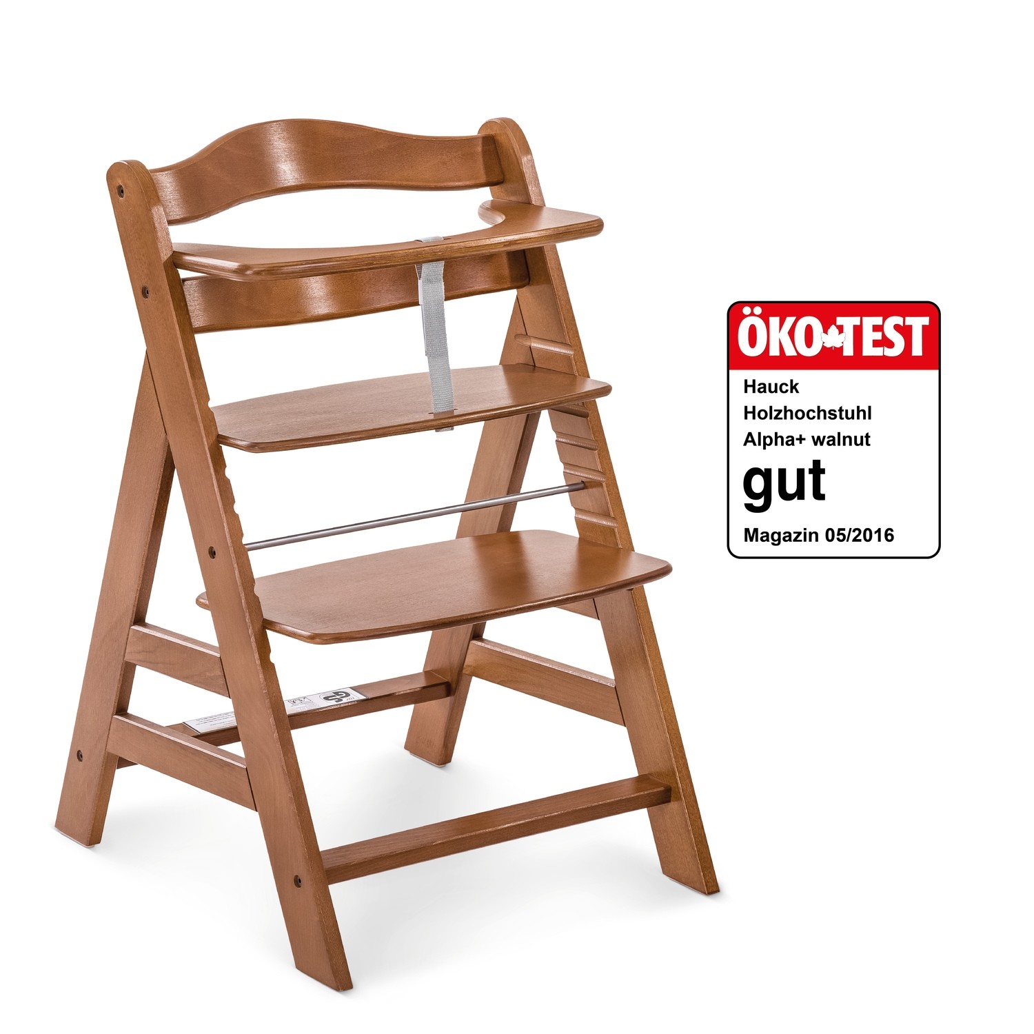 Hauck turvarihmadega söögitool Alpha+, walnut