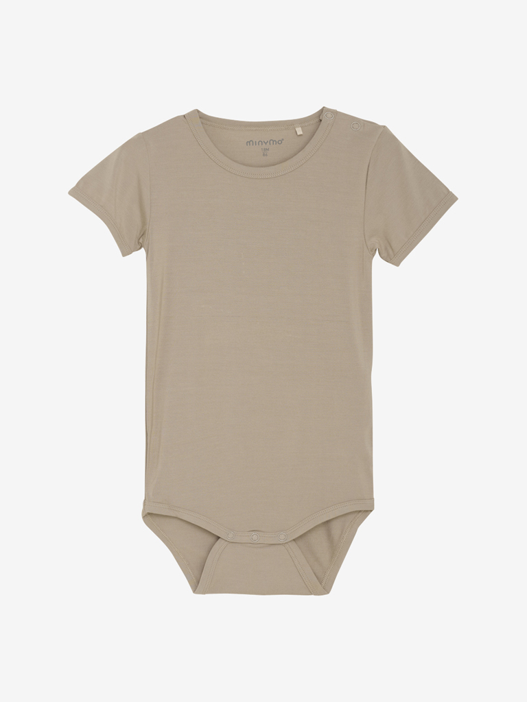 Minymo bambusviskoosist lühikeste varrukatega body Simply Taupe