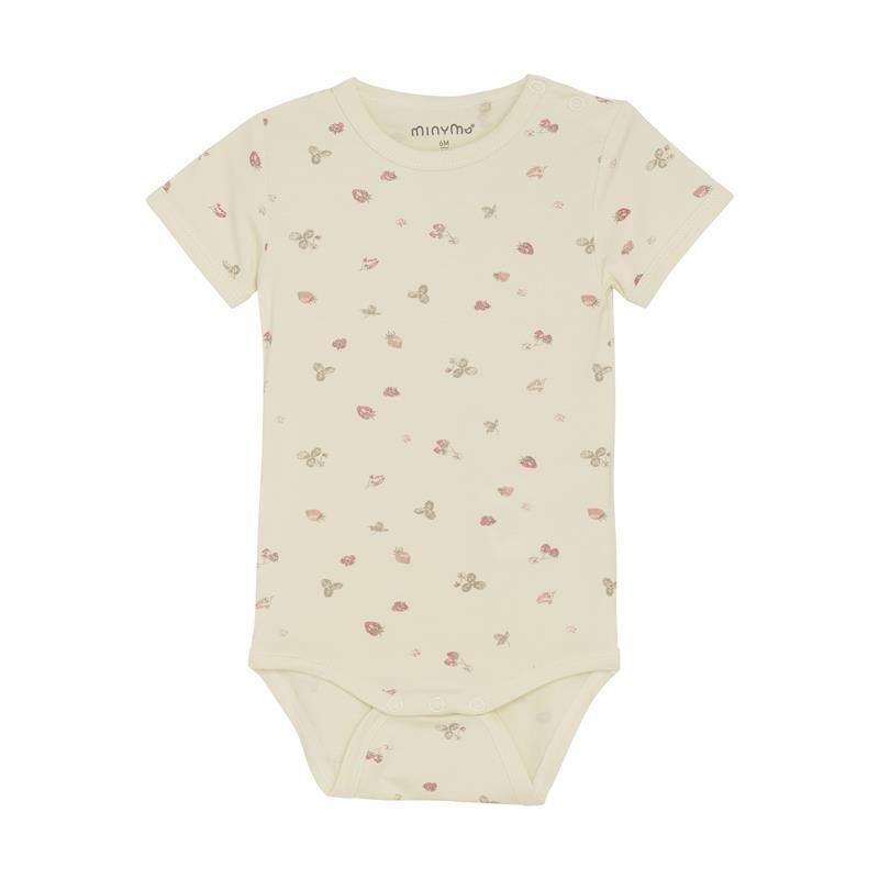 Minymo bambusviskoosist lühikeste varrukatega body Strawberry Ice