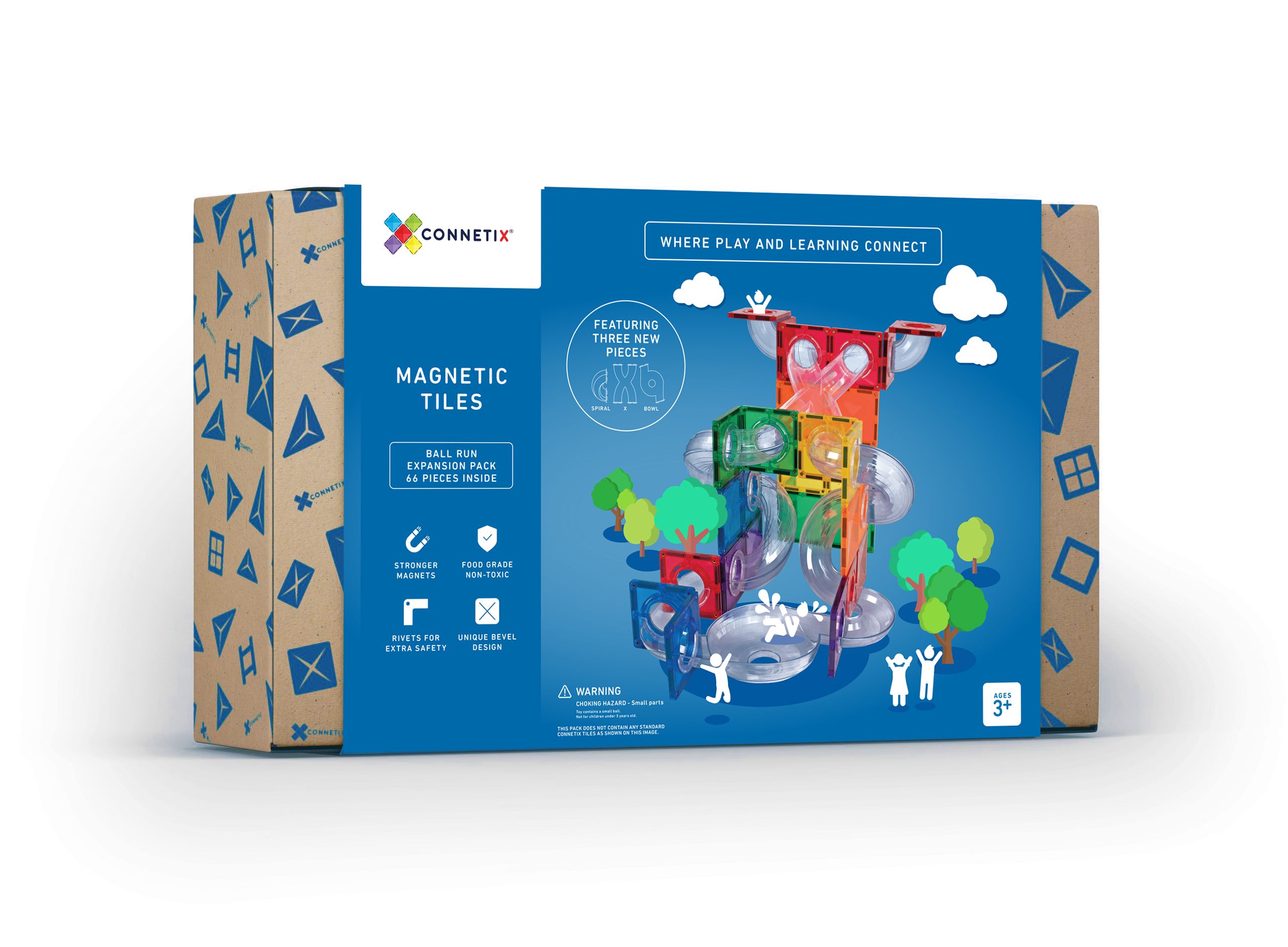 Connetix Rainbow magnetilised klotsid pallirada lisa 66 tk Ball Run Expansion Pack