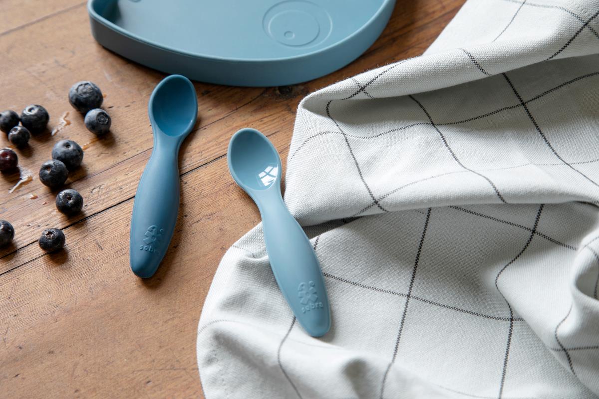 Sebra silikoonist lusikad 2tk, Vintage Blue