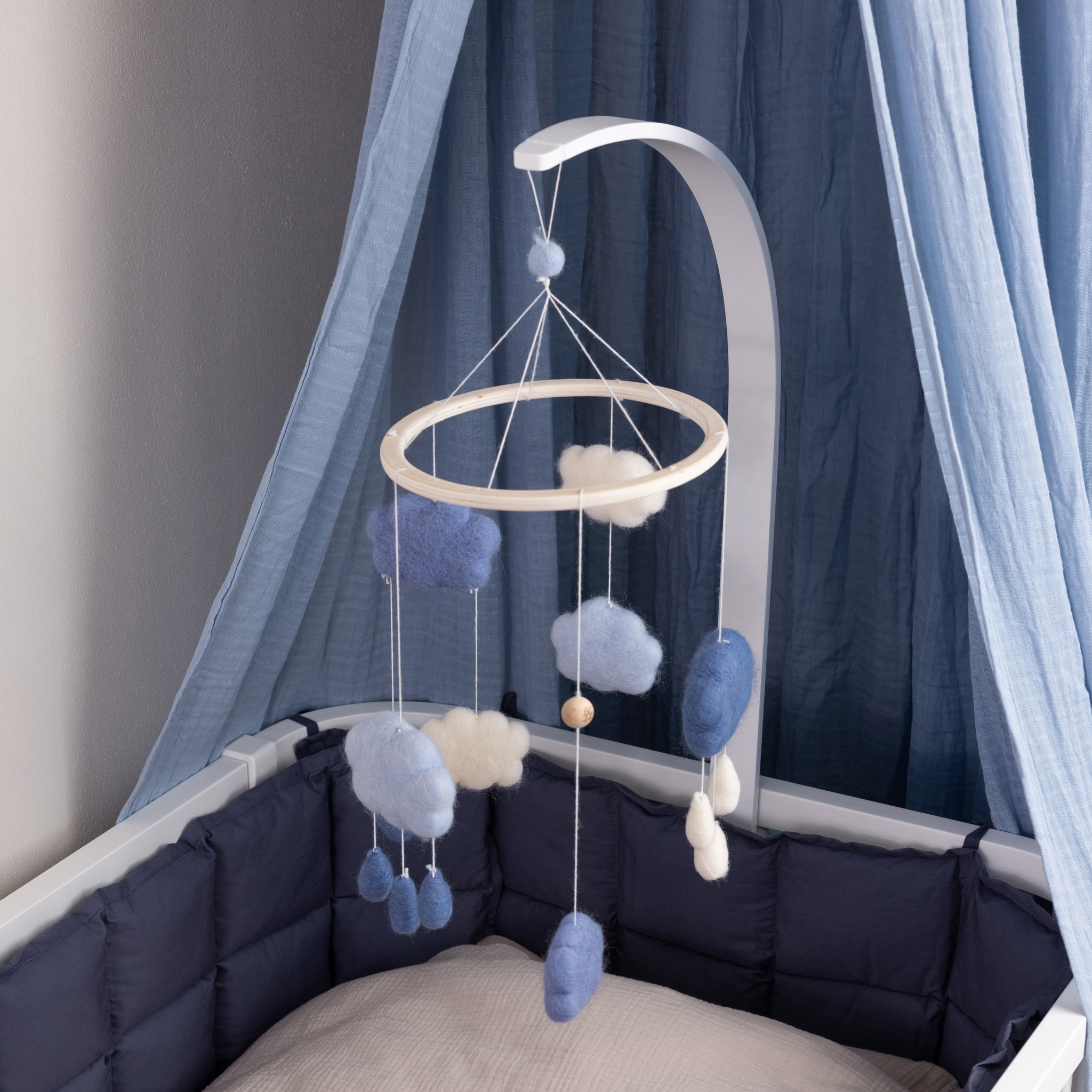 Sebra Puidust voodikarusselli hoidja beebivoodile Classic White