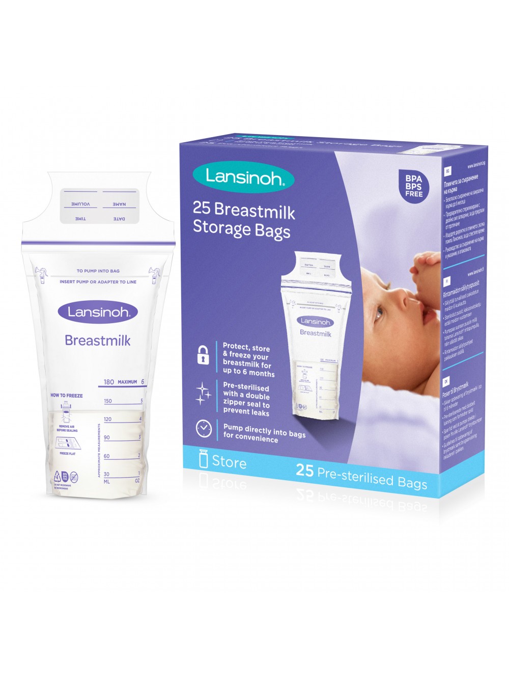 Lansinoh rinnapiima säilituskotid 25tk