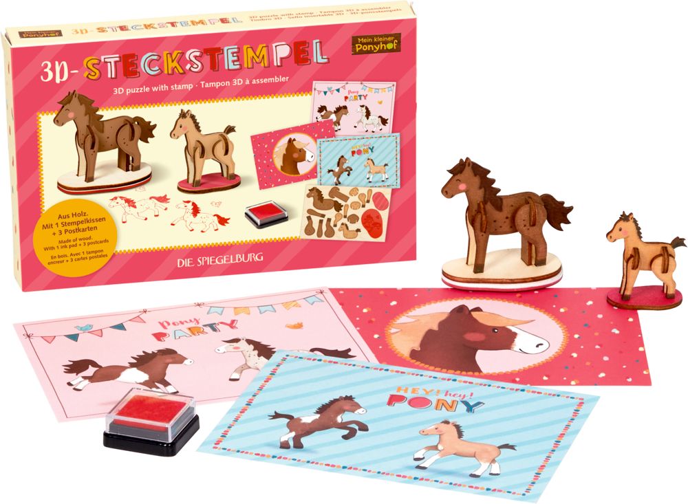 Ponyhof 3D pusle + tempel + 3 postkaarti