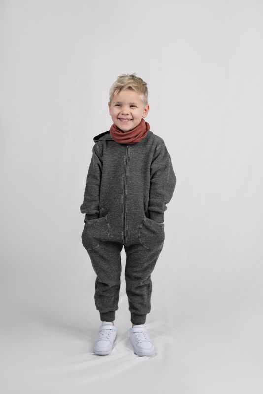 Engel kapuutsi ja lukuga villakombe, Lava Grey Melange 98/104