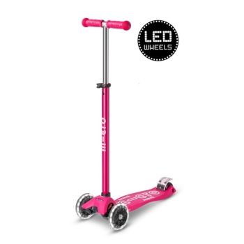Micro Maxi Deluxe LED tõukeratas, roosa, 5-12 eluaastat