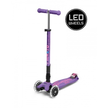 Micro Maxi Deluxe LED kokkuvolditav tõukeratas, lilla, 5-12 eluaastat