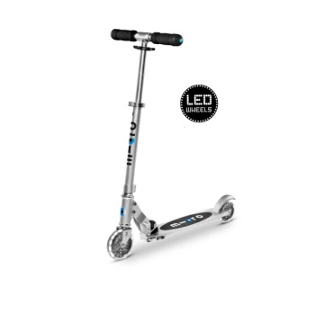 Micro Sprite LED tõukeratas, silver matt, 5-12 eluaastat
