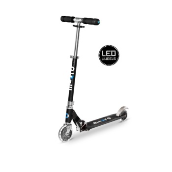 Micro Sprite LED tõukeratas, must, 5-12 eluaastat
