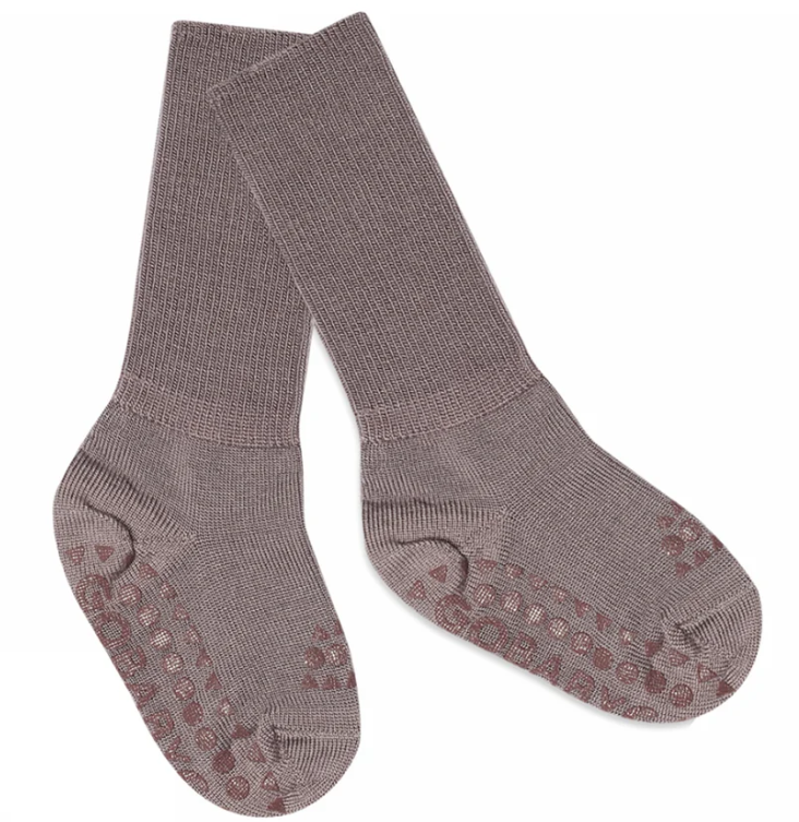 GoBabyGo Merino Wool libisemiskindlad meriinovillased sokid Dark Purple Dove