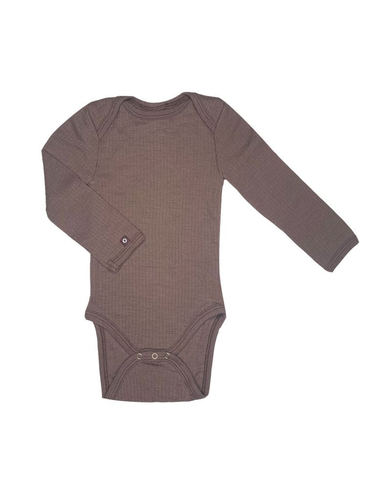 SmallStuff meriinovillane body pikkade varrukatega  Rose Brown