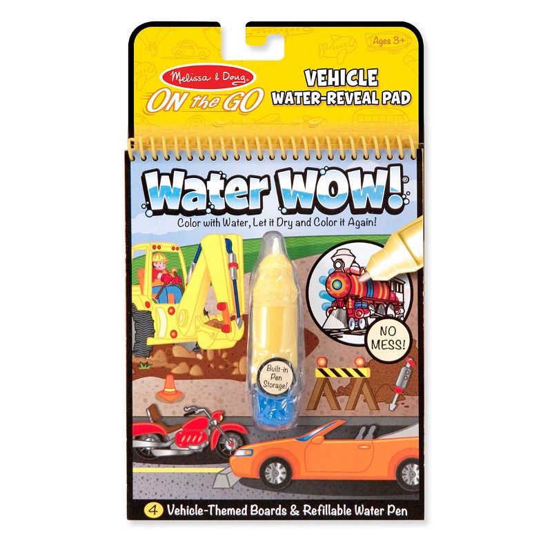 Melissa & Doug Water Wow! veepliiatsiga värviraamat Sõidukid