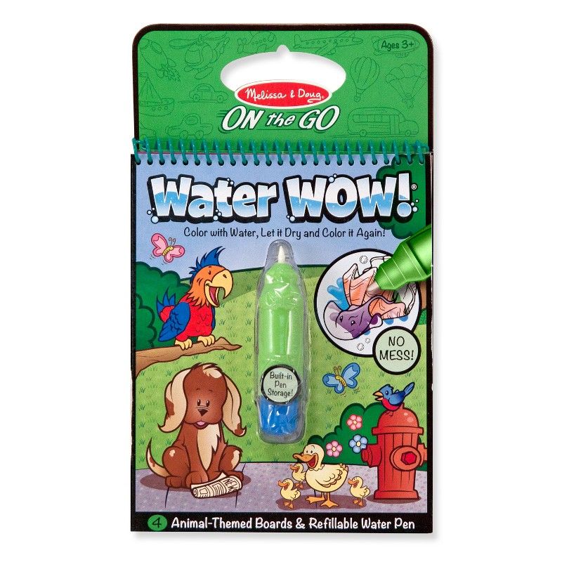 Melissa & Doug Water Wow! veepliiatsiga värviraamat Loomad