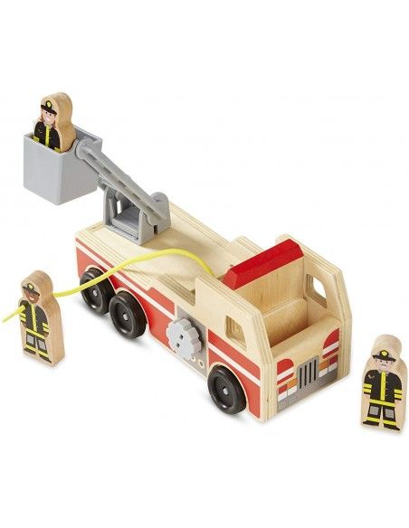 Melissa & Doug puidust tuletõrjeauto komplekt