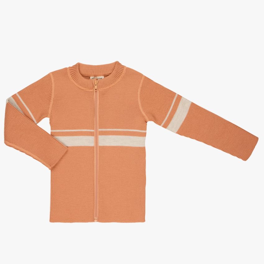 Voksi Wool meriinovillane kampsun Rib Sandstone Peach