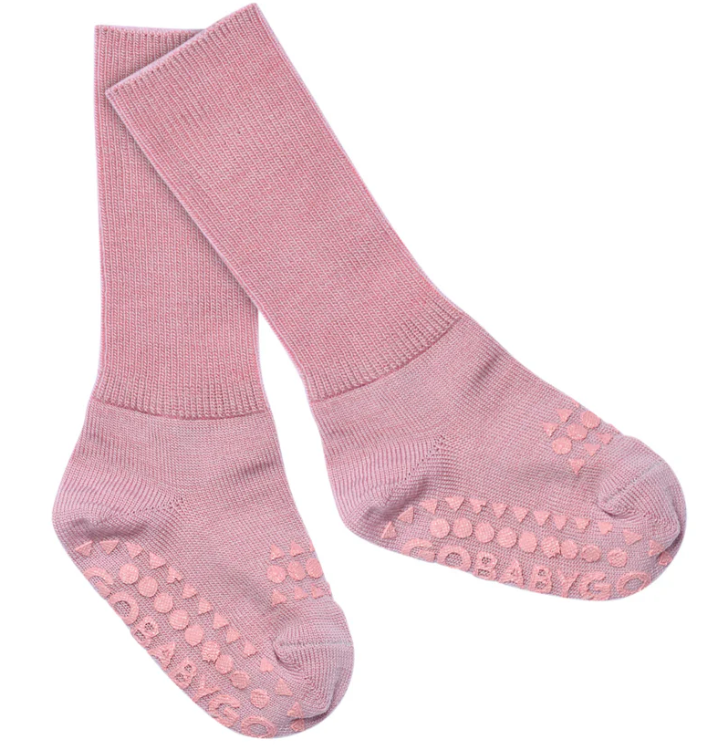 GoBabyGo Merino Wool libisemiskindlad meriinovillased sokid Rose Blush