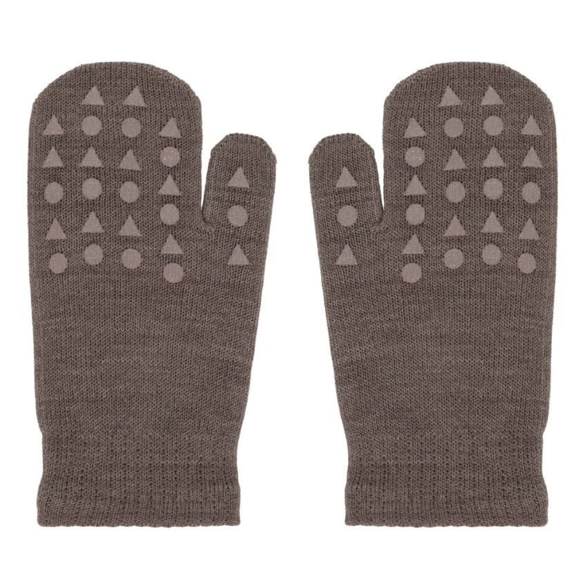 GoBabyGo Wool libisemiskindlad villased labakindad Brown Melange 0-3 a