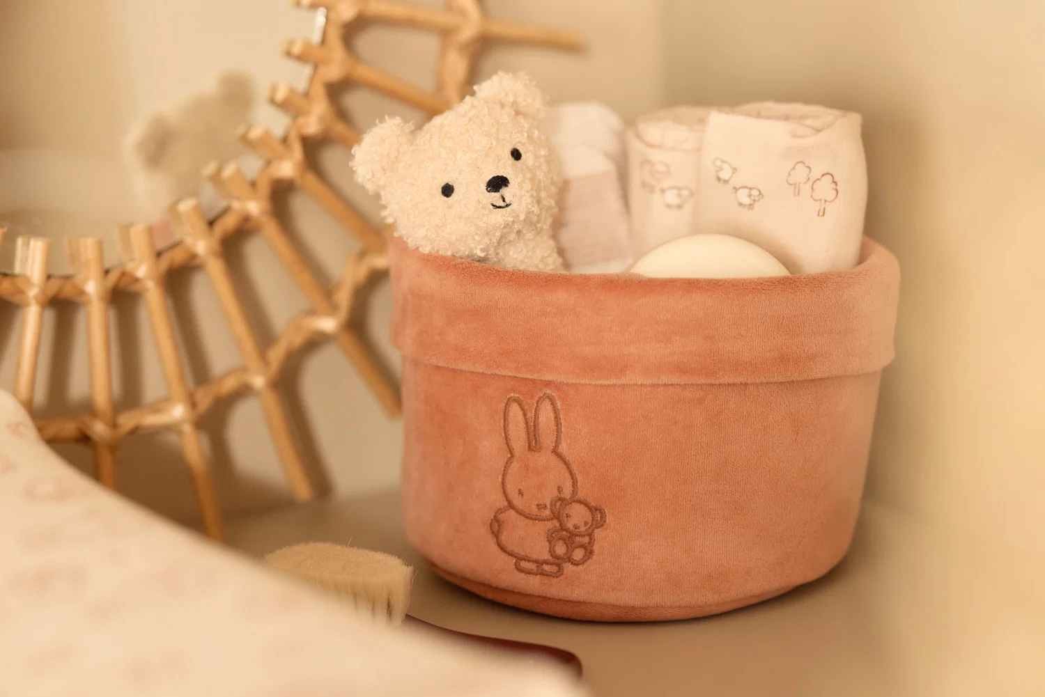 Jollein mähkimislaua korv Miffy Moments Velvet - Light Terra