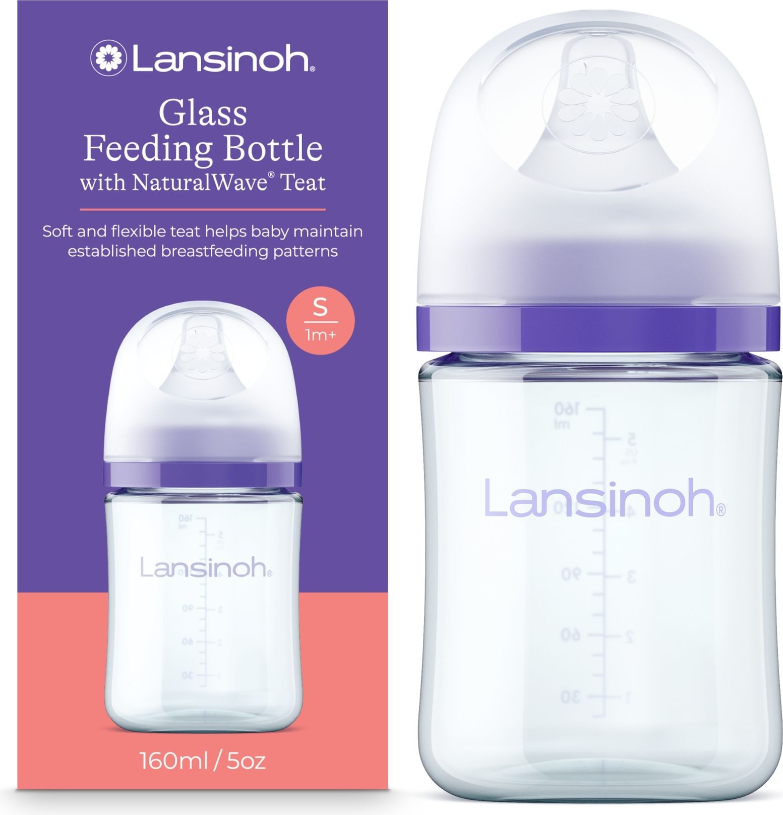 Lansinoh lutipudel klaasist 160ml